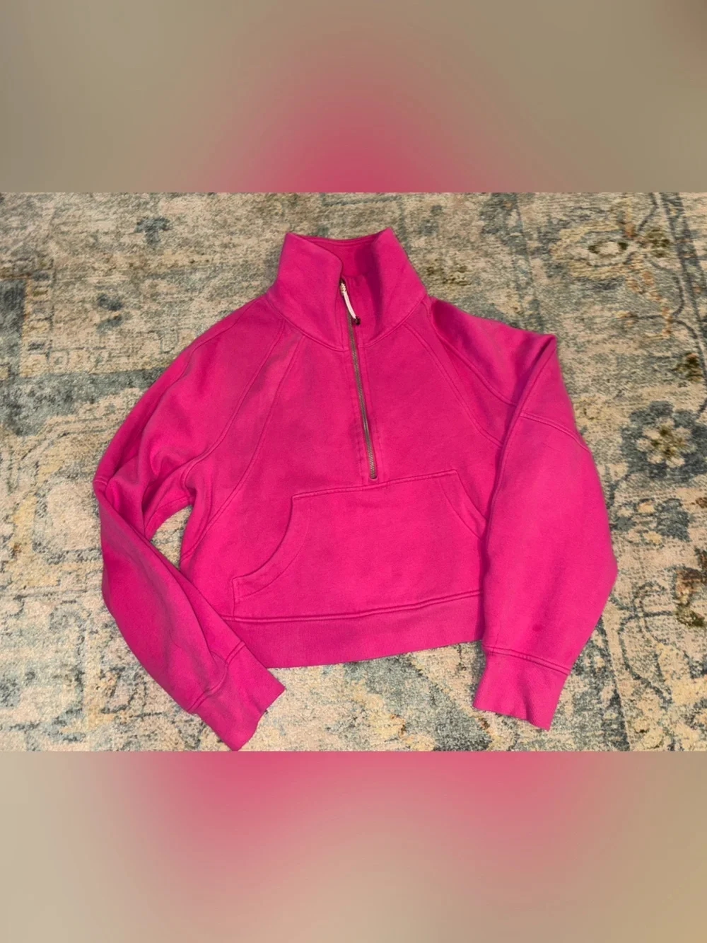 lululemon athletica Pink Half-Zip Cropped Scuba